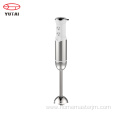 Stainless steel immersion hand blender with chopper.